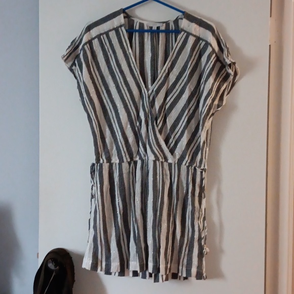 JOIE Grey + White Striped MERCE Mini Dress S - Picture 4 of 8